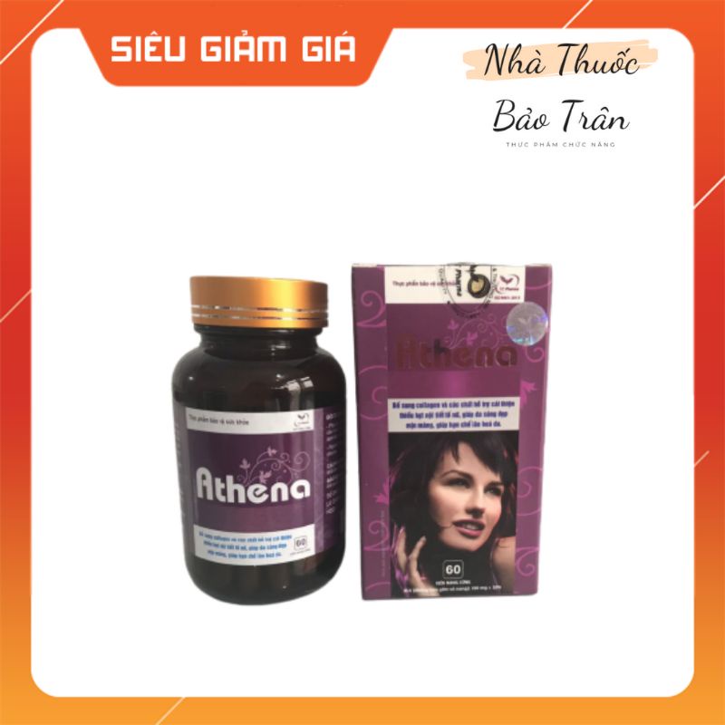 Viên uống tăng cường nội tiết tố nữ Athena - Giúp làm đẹp da sáng da mịn da (hộp 60v)