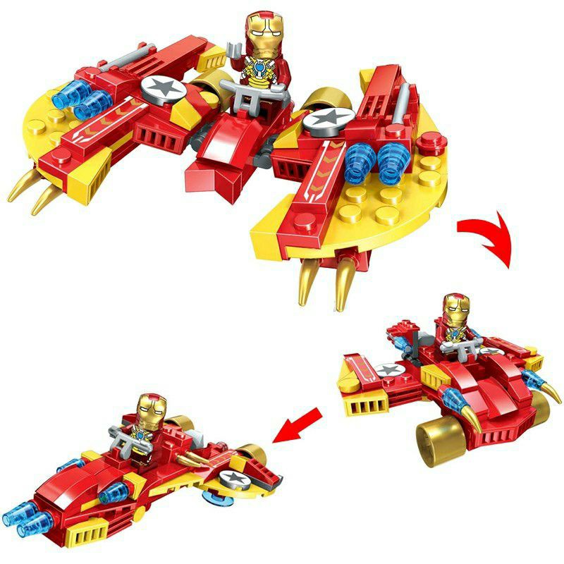 Đồ chơi Lego Avengers Super Heroes 3 trong 1 QS08 68039 lắp ráp phương tiện của Iron-man 2 in 1