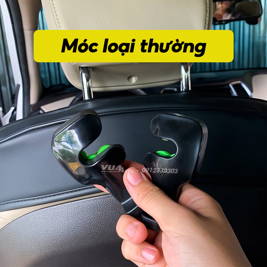 Móc treo đồ trên ô tô gài trước sau ghế VuaAuto kèm giá đỡ kẹp điện thoại trên xe tiện lợi thiết kế chắc chắn cao cấp