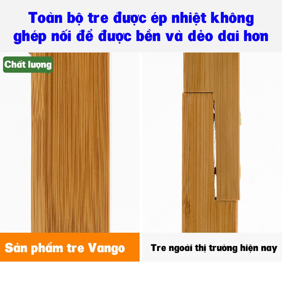 Giá kệ treo quần áo đa năng hình chữ A gỗ tre tự nhiên Vango V8 Phong cách nội thất Hàn sang trọng, hiện đại
