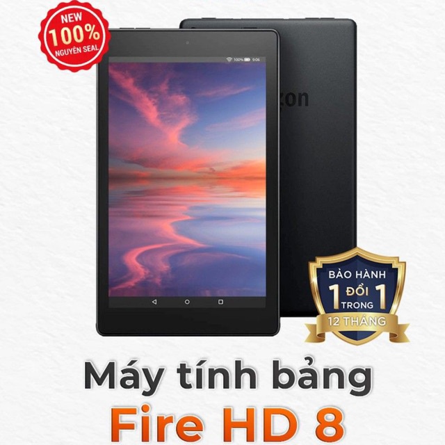 Máy tính bảng Fire HD 8 (bản mới nhất của Amazon năm 2020) Đen/Trắng/Xanh/Mận - Hãng sẵ