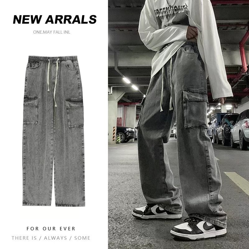Quần jeans Dài Ống Rộng Phong Cách retro Dành Cho Nam Giới