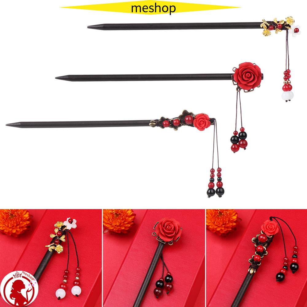 Trâm Cài Tóc Bằng Gỗ Phối Tua Rua Phong Cách Trung Hoa Cổ Điển Cho Nữ