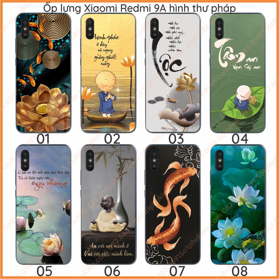 Ốp lưng Xiaomi redmi 9a hình thư pháp nhiều mẫu đẹp ( phần 1)