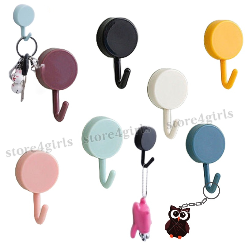 Móc Treo Đồ Tròn  Dán Tường Đa Năng Gắn Trang Trí Decor Nhà Cửa Nhiều Màu Sắc Store4girls