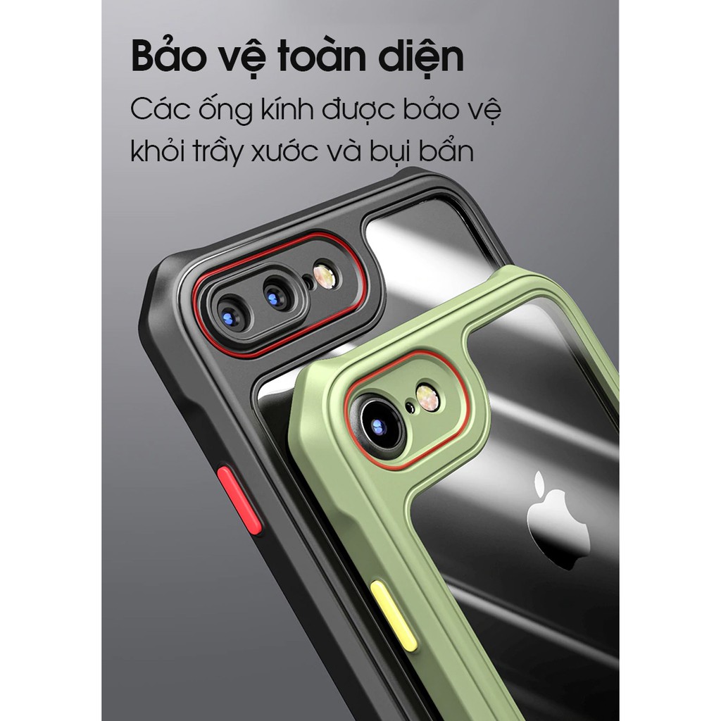 Ốp lưng IPAKY iPhone 7/8 / 7+/8+ / SE 2020, Mặt lưng trong, Viền TPU, Chống sốc (Mufull series) Có chữ chìm REFLECTION