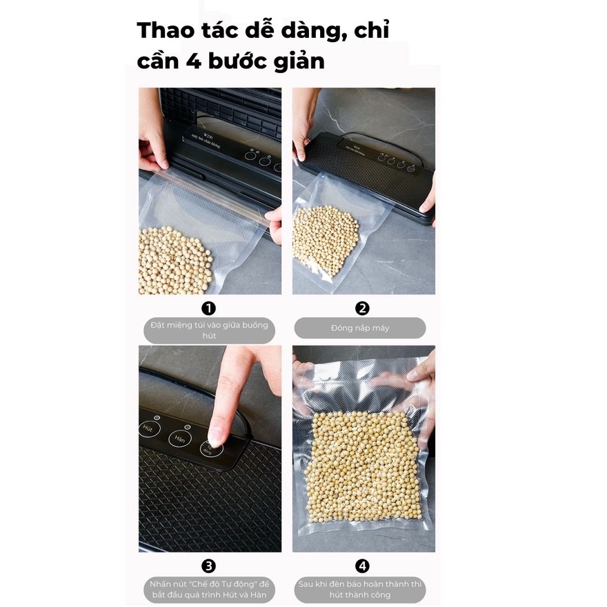 Máy Hút Chân Không Thực Phẩm W230 ShineYe Tự Động, Hút Khô Và Hút Ướt, Hàn Độc Lập - Bảo Hành 12 Tháng