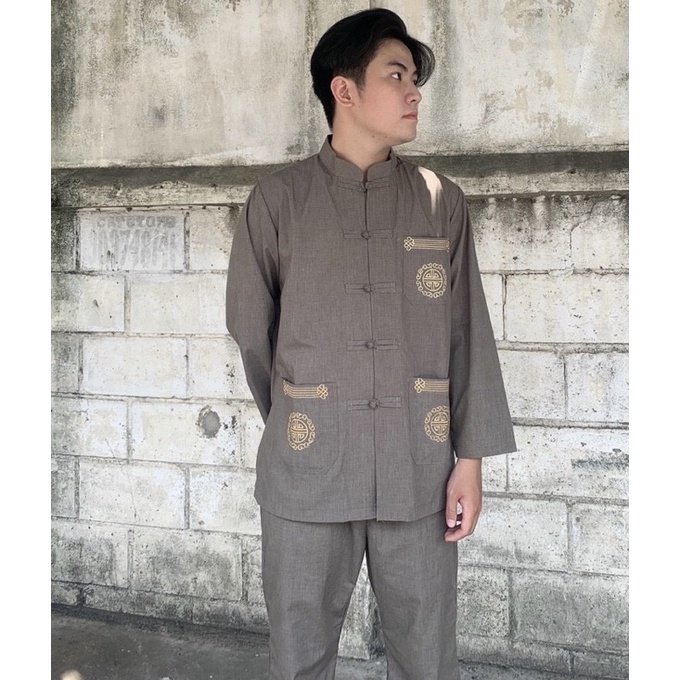 Đồ Lam Đi Chùa # Lãnh Tụ Thêu 3Túi# Nam # Đồ Bộ Nam # Quần Áo