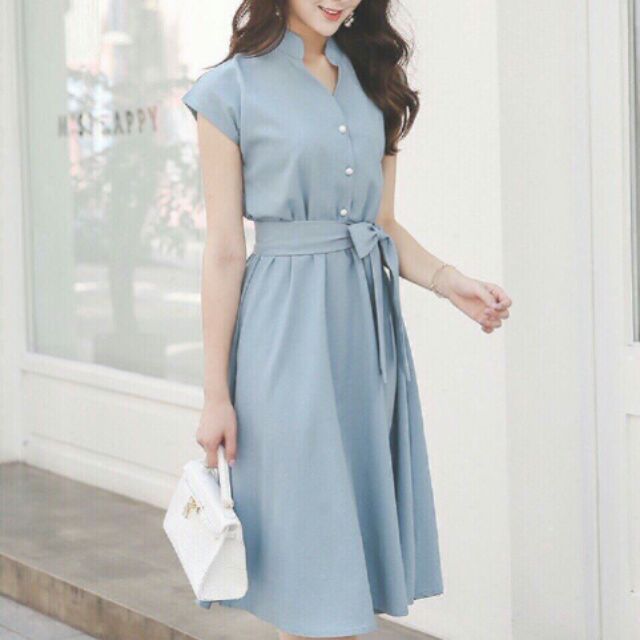 Đầm Sơ Mi Blue TayCon ( kèm hình thật)