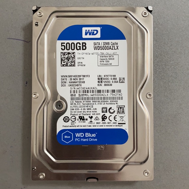 Ổ cứng (HDD) 500G WD Blue chính hãng