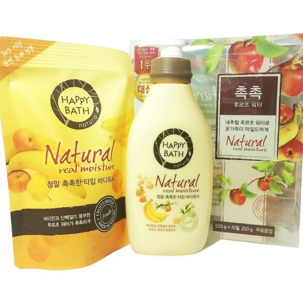 Sữa tắm dưỡng ẩm và sáng da Happy Bath Natural 900ml