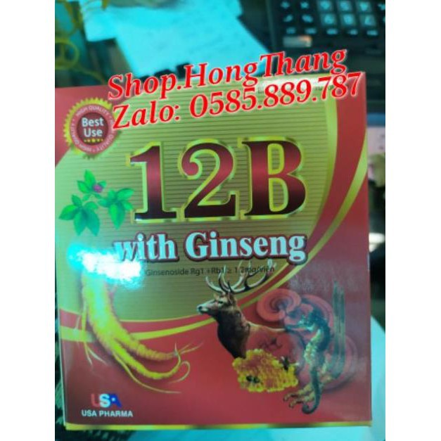 ✅ (CHÍNH HÃNG)Viên tăng lực nhân sâm 12B With Ginseng – Giúp bồi bổ cơ thể, ăn ngủ ngon, cho người suy nhược, sau bệnh.