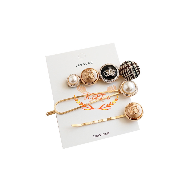 Bộ 8 Kẹp Tóc Đính Ngọc Trai Phong Cách Hàn Quốc Cho Nữ
