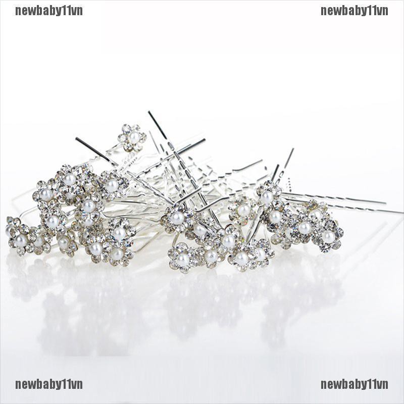 Set 40 Trâm Cài Tóc Hình Hoa Đính Ngọc Trai Nhân Tạo Thời Trang