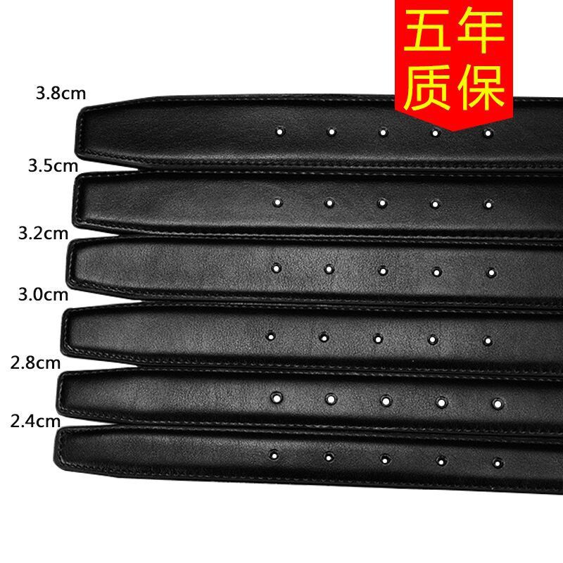 Thắt Lưng Da Bò Không Đầu Khóa 3.5 Pin 3.0 2.4cm 2.8Cm Thời Trang Cho Nam Nữ