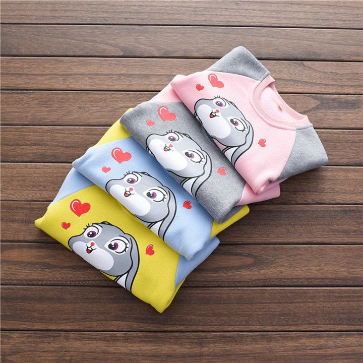 (Xả)Bộ quần áo thu đông thỏ tim cho bé chất đẹp (10-23kg)