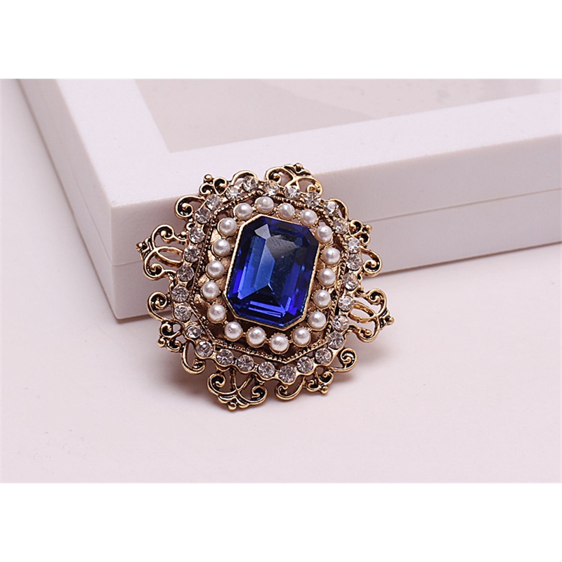 Trâm Cài Áo Hình Vuông Đính Đá Pha Lê Phong Cách Baroque Sang Trọng Thời Trang Cho Nữ