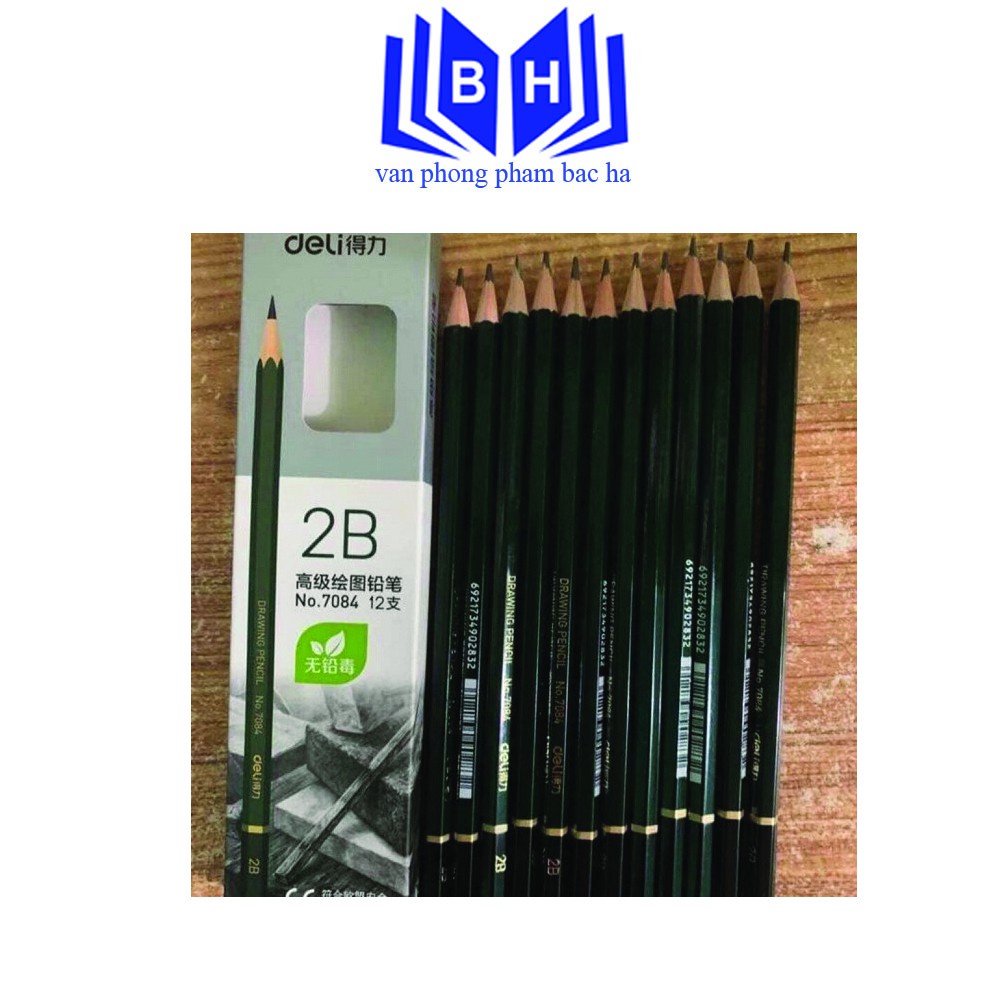 Bút Chì 2B Deli - E7084  - Đầu Chì Mềm Đẹp Thích Hợp Cho Mọi Nhu Cầu