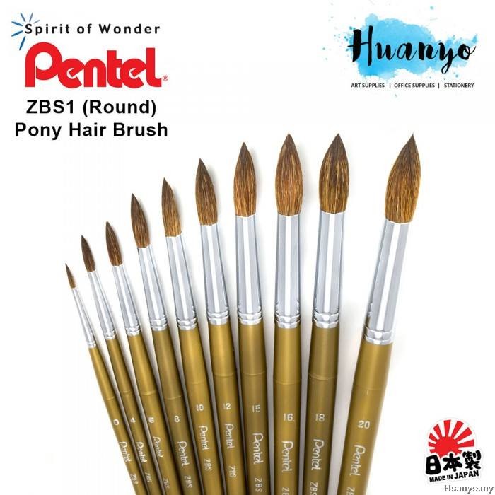 Cọ vẽ màu nước Pentel đầu tròn ZBS1