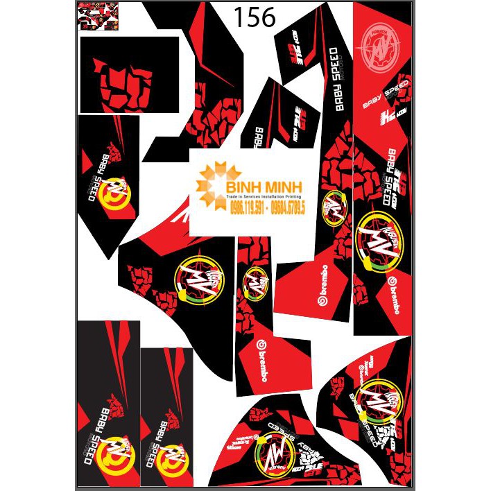 tem trùm xe điện 133s 156