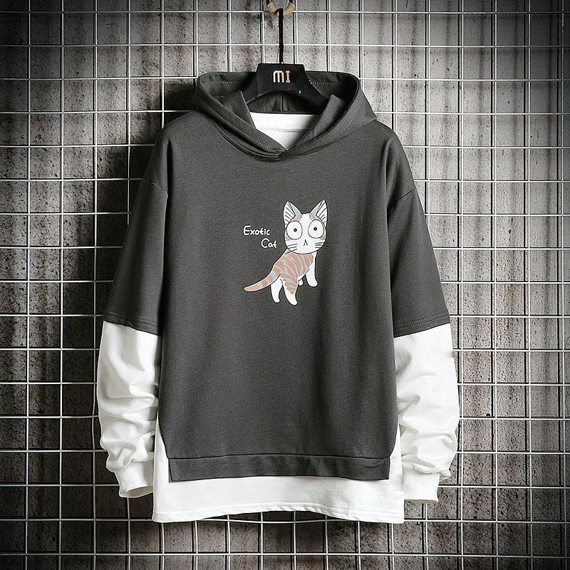 áo hoodie  họa tiết mèo cute,áo form unisex M1