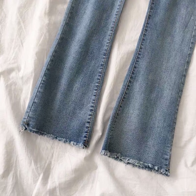 Quần jeans ống loe Ulzzang / Quần bò loe lưng cao hàn quốc [Order]
