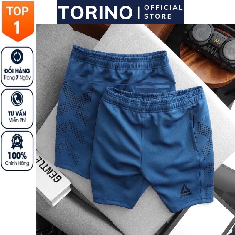 [ 𝐑𝐄𝐄𝐁𝐎𝐊 ] Quần đùi nam short thể thao tập gym chạy bộ co giãn vải 2 da nhập khẩu cao cấp mềm mịn