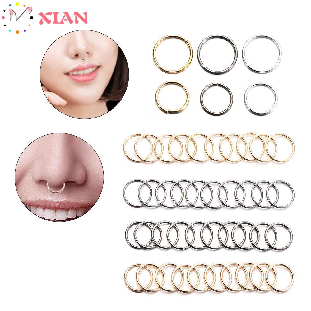 HUGGIES Bộ 60 Khuyên Tai / Mũi / Môi Bằng Hợp Kim Thời Trang Cho Nam Và Nữ