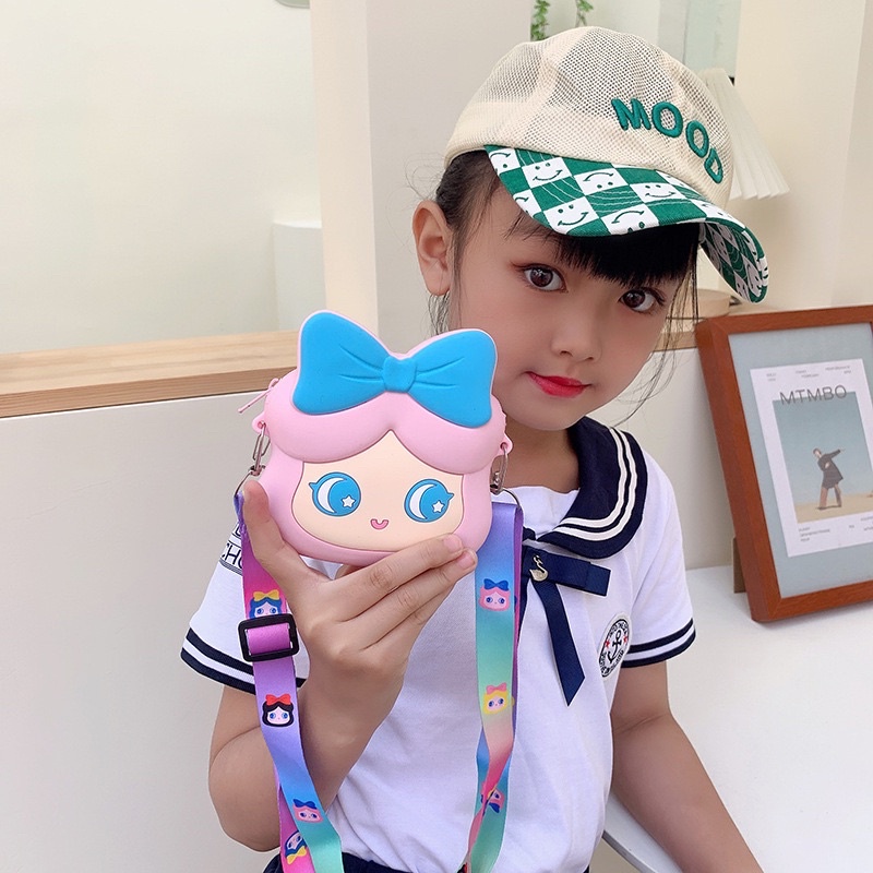 [SIZE MINI] Túi đeo chéo mini chất liệu silicon cho bé dễ thương phong cách Hàn Quốc