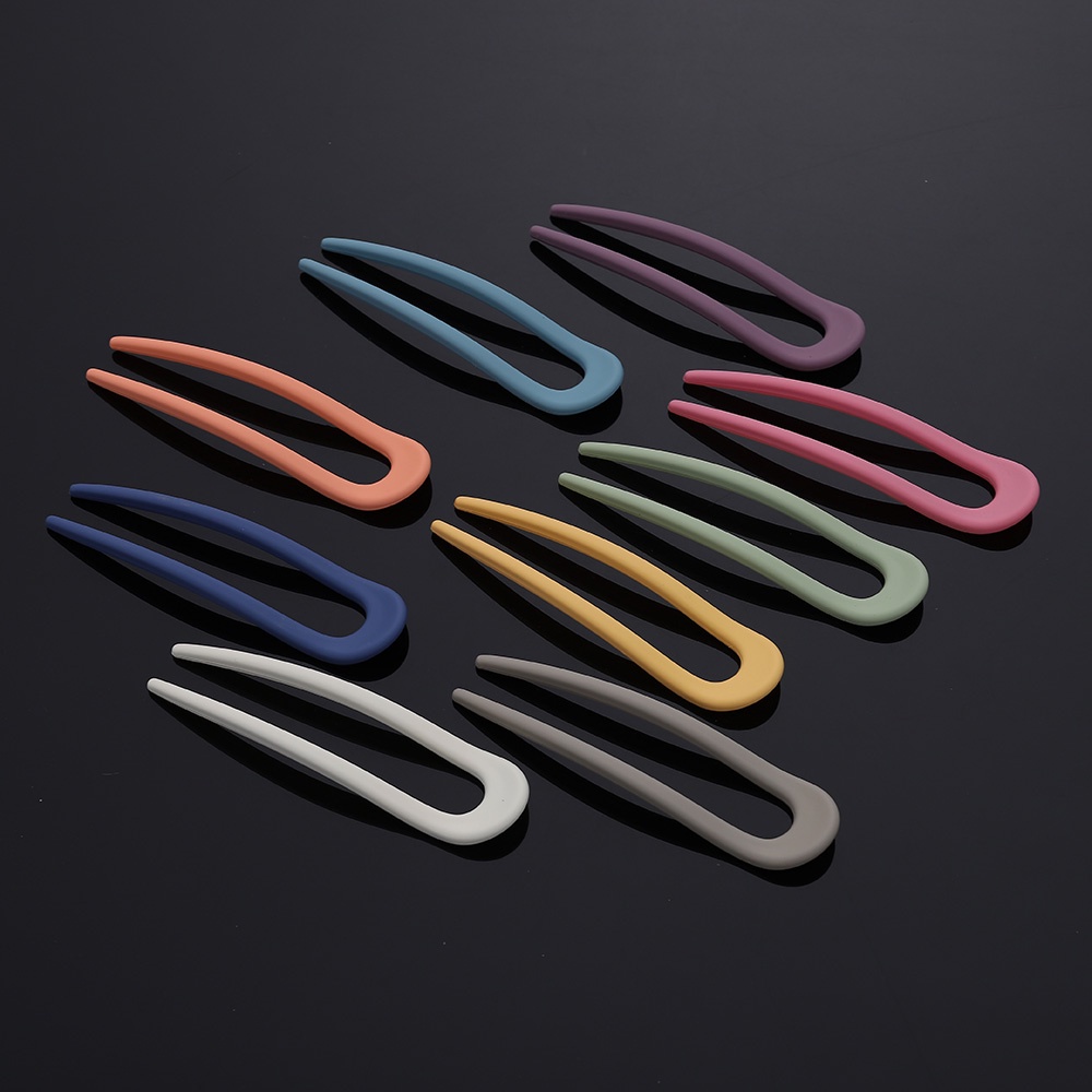 Bộ 2 Kẹp Tóc Hình Chữ U Màu Sắc Ngọt Ngào Đơn Giản Cho Nữ