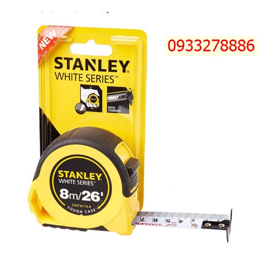 Thước cuộn thép Stanley STHT30696-8 5m, Thép dẻo cao cấp phủ polymer