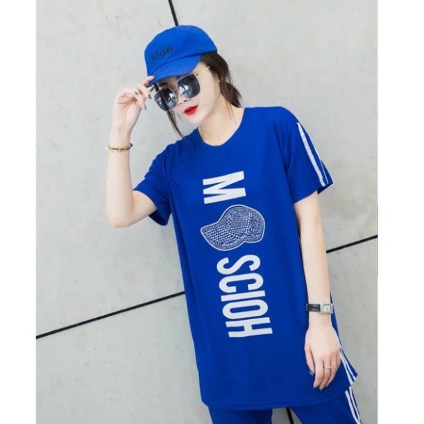 [FREE SHIP] Đồ bộ nữ mặc nhà cá tính, quần lửng áo in chữ cực xinh