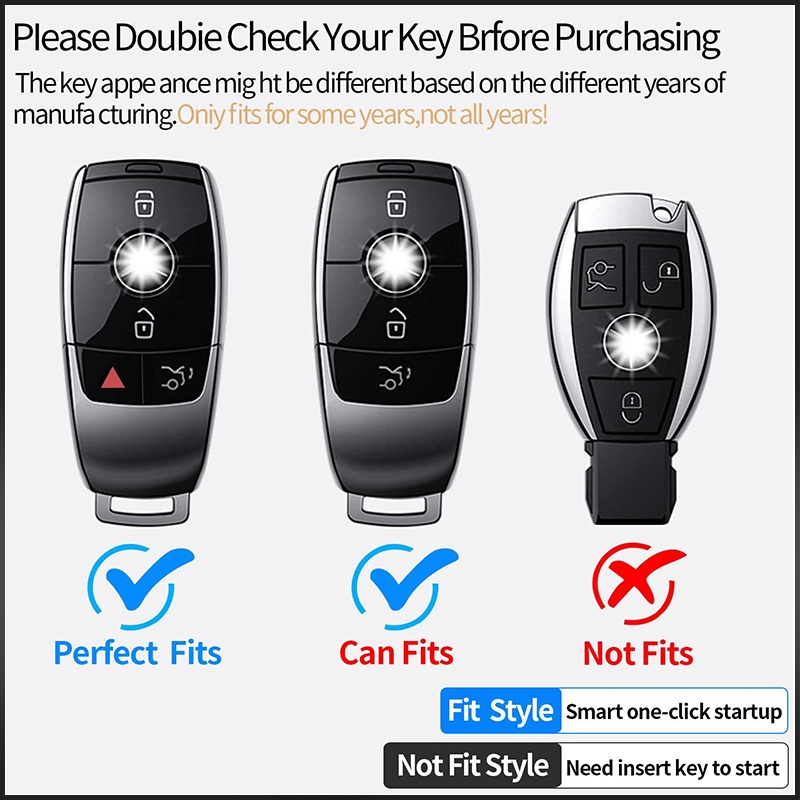 Vỏ Da Hợp Kim Kẽm Bọc Chìa Khóa Xe Hơi Mercedes Benz A C E S class E63 W213 W177 GLK For AMG