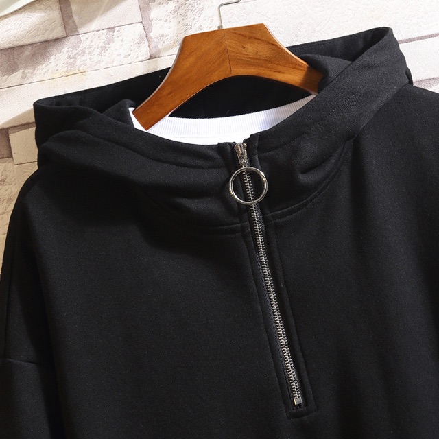 ÁO NỈ HOODIE KHOÁ MŨ (3 màu THAN - ĐEN - TRẮNG)