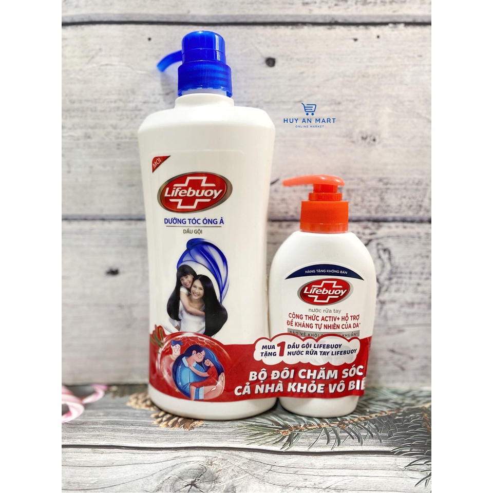 ⚡MUA 1 TẶNG 1⚡ Dầu gội Lifebuoy 640g tặng kèm chai nước rửa tay bảo vệ vượt trội 120g