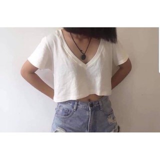 Hot- ÁO CROPTOP CỔ V 603