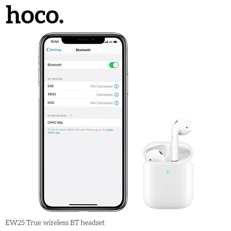 Tai nghe nhét tai không dây Hoco EW25, Bluetooth 5.3, Cảm ứng, Có micro tiện dụng - Hàng Chính Hãng.