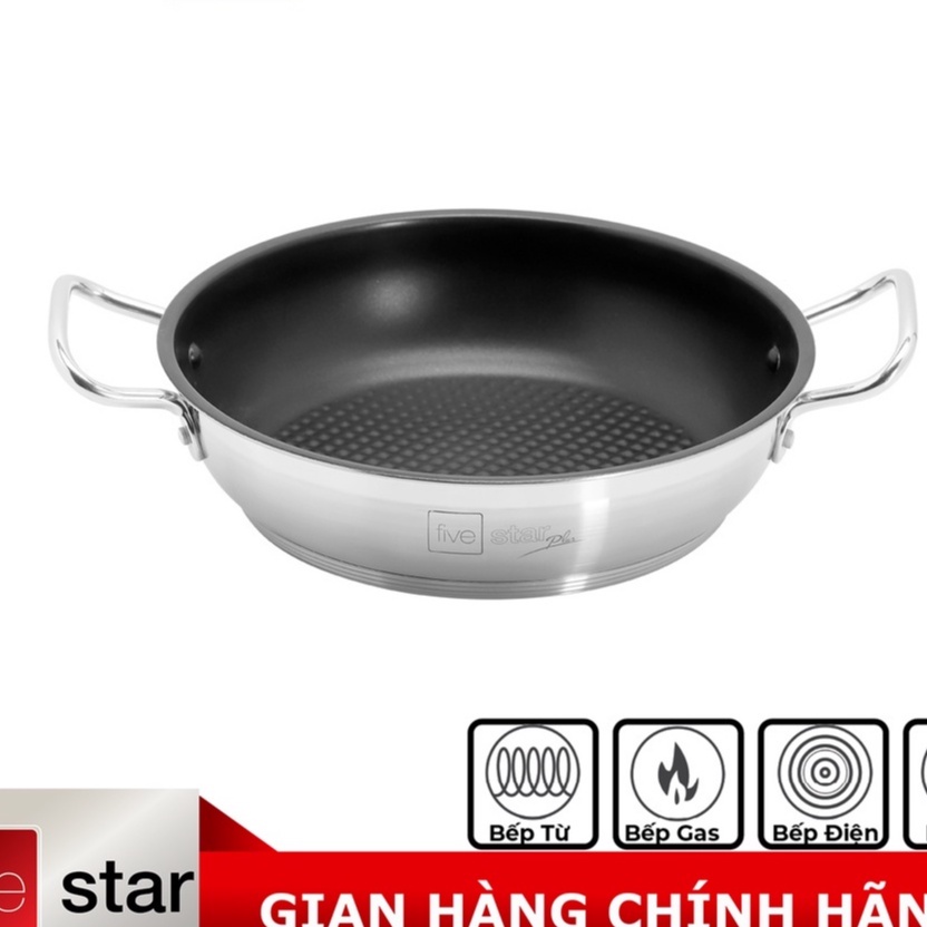 Nồi 5 đáy inox 304 cao cấp Fivestar Plush nắp kính , dùng tốt mọi bếp , size 16/18/20/24cm BH 25 NĂM
