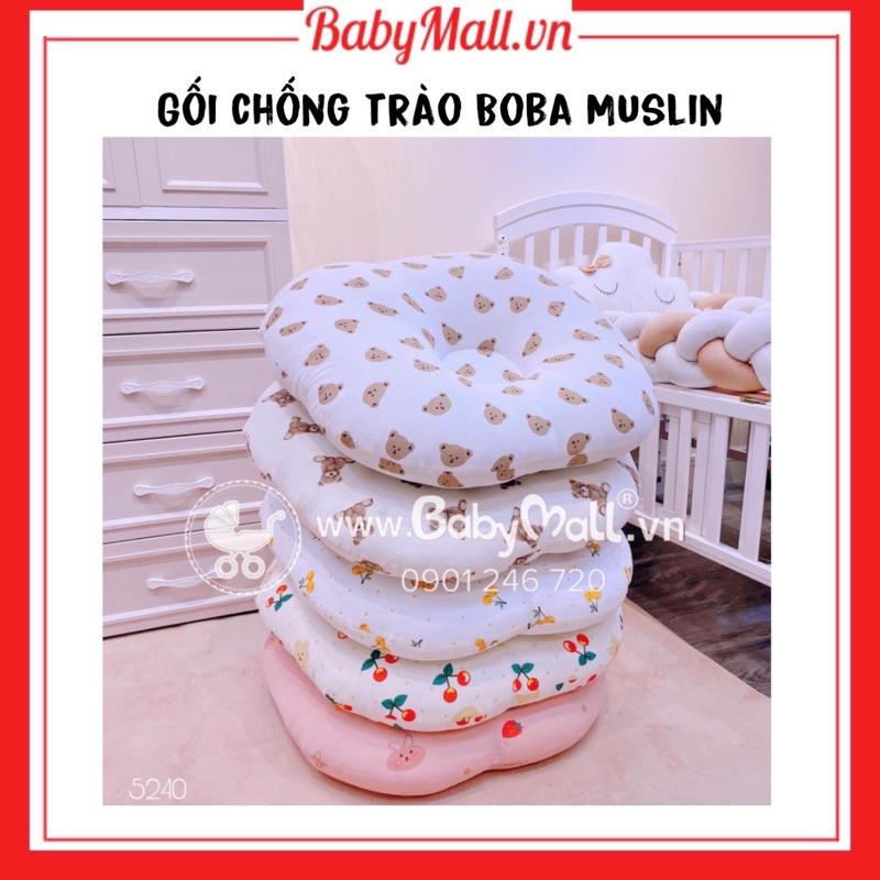 Gối chống trào ngược BOBA Muslin chất xô mềm mát cao cấp 5240