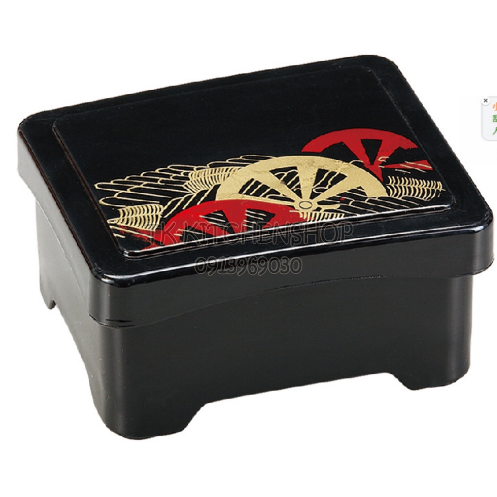 Hộp cơm lươn Nhật bản  kích thước 14.5x16.5 cao 8cm, sử dụng bày trí cho cơm lươn Unagi phong cách Nhật