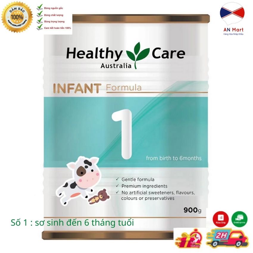 [Date Mới Nhất] Sữa bột Healthy Care Số 1,2,3 tăng cân, phát triển chiều cao 900G Nội Địa Úc