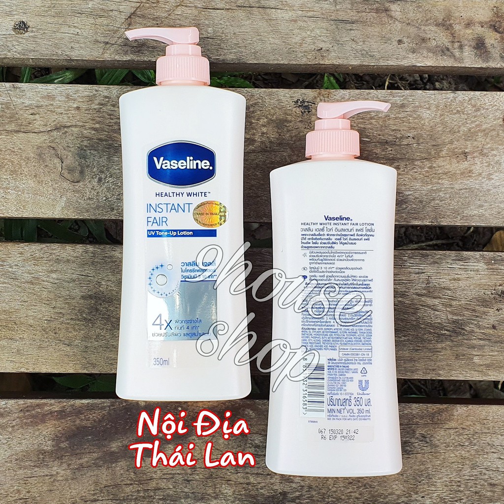(4X-Chai Có Vòi) 01 Chai Dưỡng Thể Vaseline Healthy White Instant Fair 4X Thái Lan 350ml | BigBuy360 - bigbuy360.vn