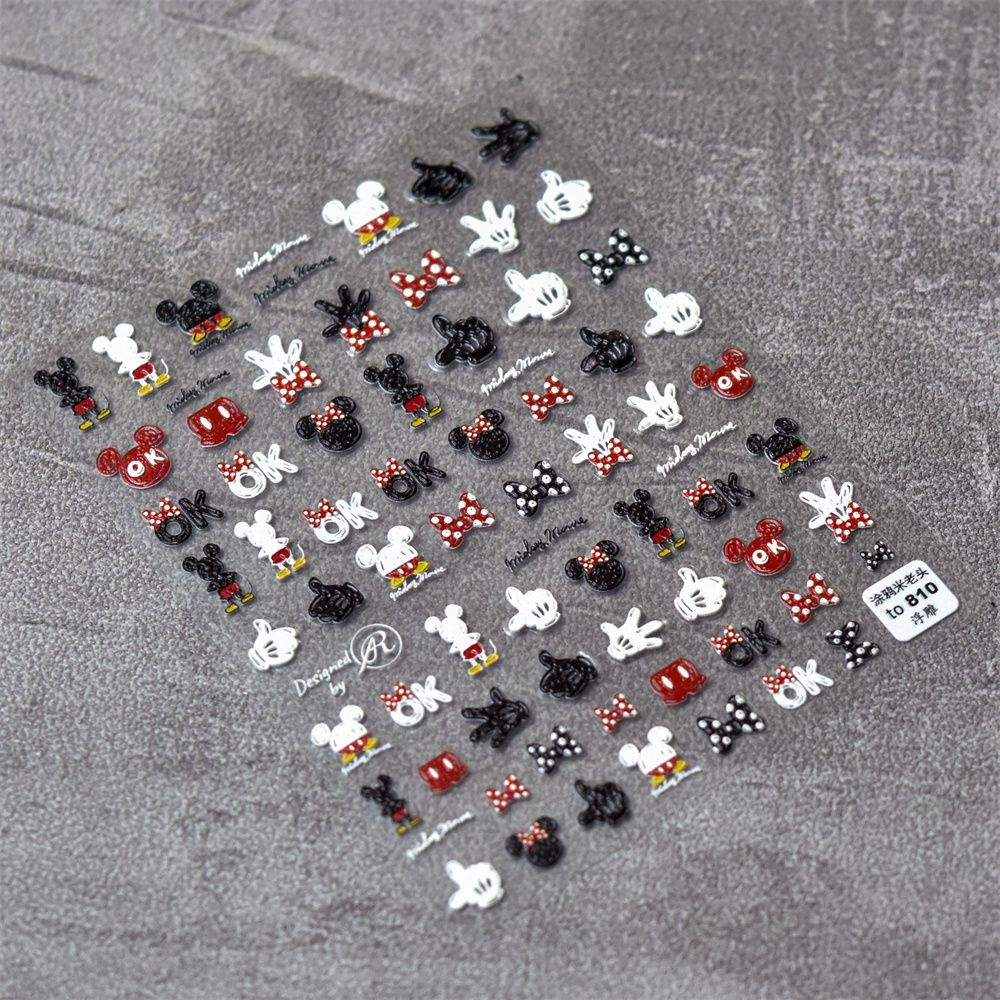 [Hàng mới về] Hình dán trang trí móng tay họa tiết chuột Mickey Minnie 5D xinh xắn