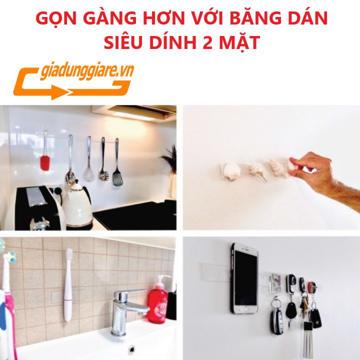 Băng keo siêu dính 2 mặt (Dài 3m, rộng 3cm) cuộn keo dán dính cường lực dùng đa năng trên mọi bề mặt - giadunggiare.vn