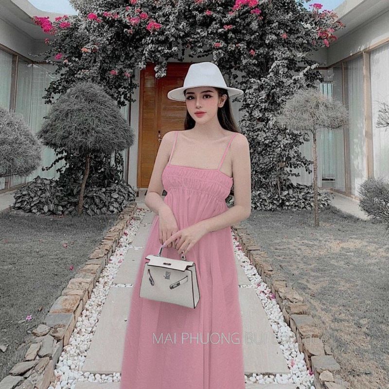 TT 12 • Đầm babydoll Nhún Ngực, váy thiết kế nhún ngực 2 dây siêu xinh xắn