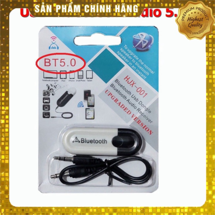USB Bluetooth DONGLE 5.0 & 4.0 HJX 001 loại 1 không nhiễu - dùng cho loa, amply, mixer, equalizer