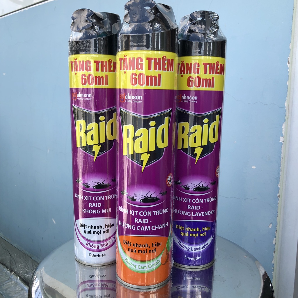 Bình xịt côn trùng Raid 600ml hương Lavender