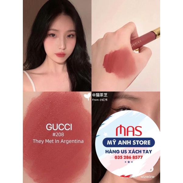 Son 𝐆𝐮𝐜𝐜𝐢 kem màu 208 - MLBB quá xinh