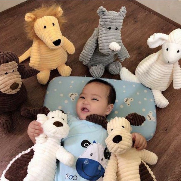 Thú Nhồi Bông - Gấu Bông Cho Bé gối ôm cho bé sơ sinh siêu đáng yêu đế gấu còn có đá nhỏ nhé