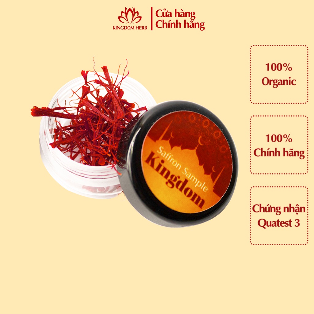 Saffron nhụy hoa nghệ tây Kingdom Herb Iran chính hãng thượng hạng hộp 0.1g (mẫu thử) KQ